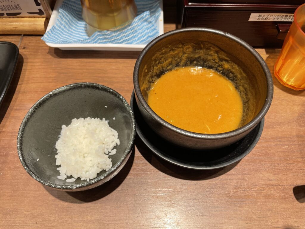 海老鶏麺蔵_つけ麺_追い飯