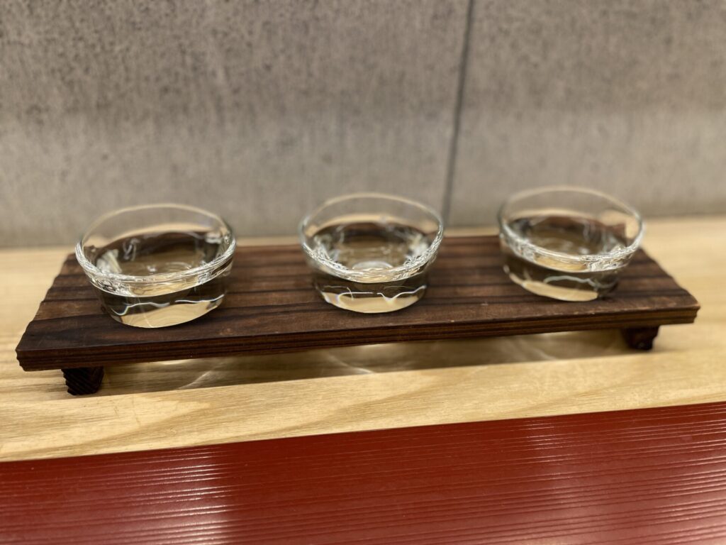 そば切り岳空, 日本酒, おまかせ三種飲み比べ