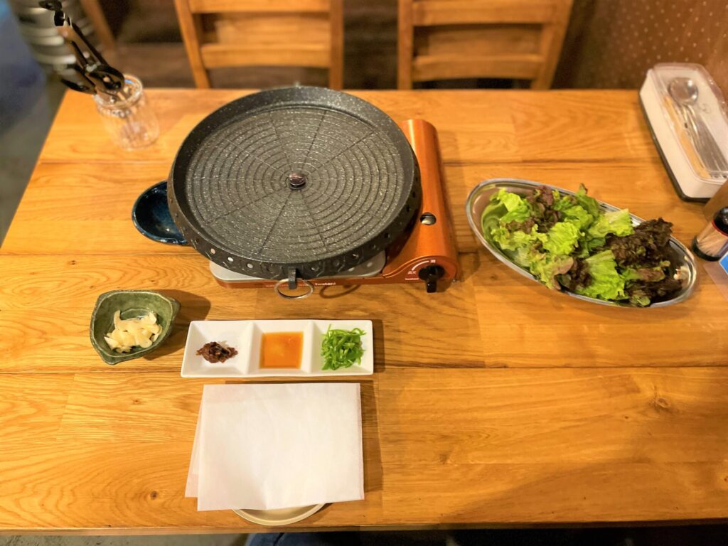 東横堀韓食堂てっさん, 韓国料理, 堺筋本町, サムギョプサル